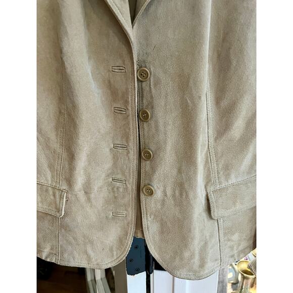 St. John’s Bay Women’s Vintage Tan Suede Leather Jacket, 90s Leather Coat, Sz XL - Picture 4 of 9